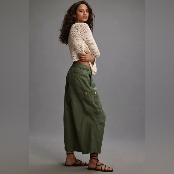 Anthropologie Pilcro Slouchy Fit Surplus Pants dark green Size 27p NWT in packag - Picture 4 of 12